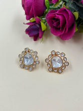 Radhika Kundan Polki Stud Earrings For Ladies By Gehna Shop